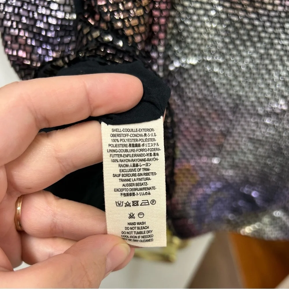 Free People Diamonds Are Forever Metallic Shift Mini Dress | Size S